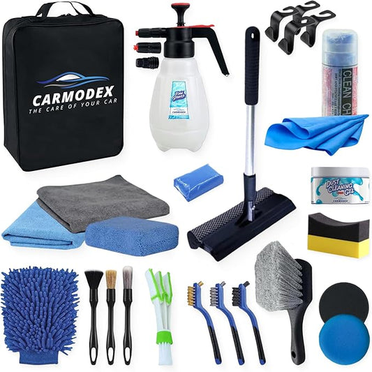 Car Wash Cleaning Kit, Manual Foam Sprayer, Premium Brushes, Professional Interior/Exterior Car Detailing Kit – Car Care Gift Tool Set for Women and Men, Car Cleaning Kit for Vehicles