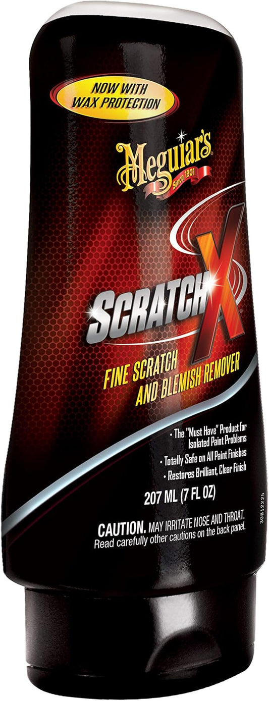 Meguiar’s ScratchX – Paint Scratch Remover - Permanently Removes Swirls and Scratches While Boosting Gloss and Shine – Removes Defects by Hand or DA Polisher with Hazing or Scratching, 7 Oz Liquid